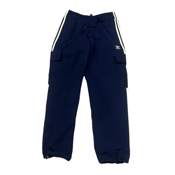$80 Adidas Original 3S Cargo Pants Navy Blue White 3-Stripes HR3362 Mens Medium - Picture 6 of 9